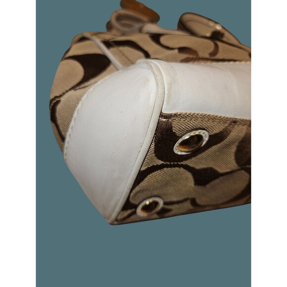 Coach Hampton Madeline Signature Satchel Canvas Y2K Turnlock Shoulder Bag - Picture 9 of 16